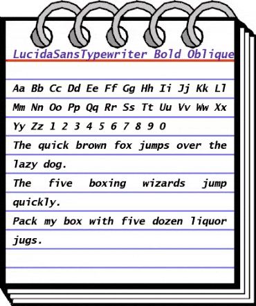 LucidaSansTypewriter BoldItalic animated font preview