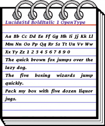 Lucida Std Bold Italic animated font preview
