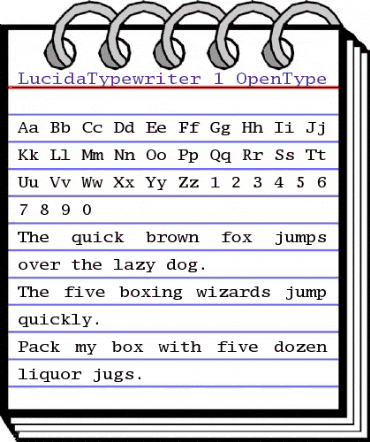 Lucida Typewriter Regular animated font preview