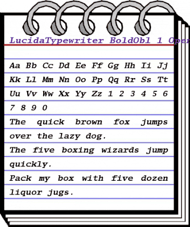 Lucida Typewriter Bold Oblique animated font preview