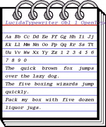 Lucida Typewriter Oblique animated font preview