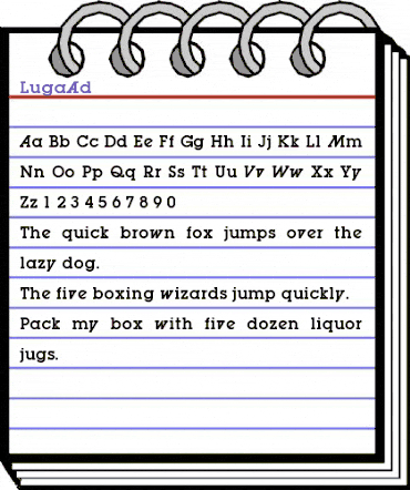 LugaAd Normal animated font preview
