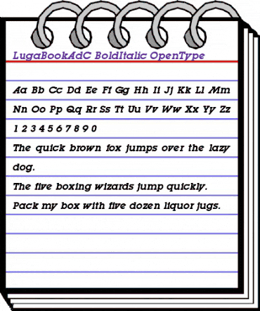 LugaBookAdC Bold Italic animated font preview