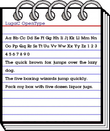 LugaC Regular animated font preview