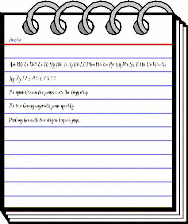 luisha Regular animated font preview