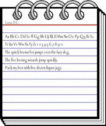 Luna ITC Light animated font preview