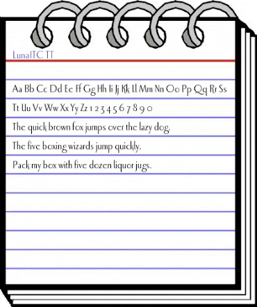 LunaITC TT Regular animated font preview