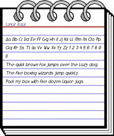 Lunar Italic Regular animated font preview