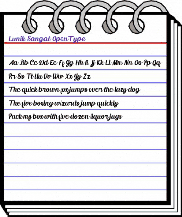Lunik Sangat Regular animated font preview