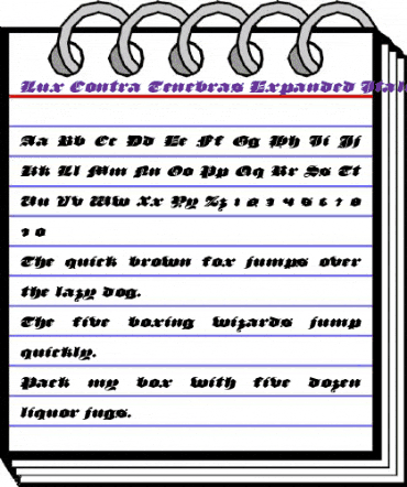 Lux Contra Tenebras Expanded Italic Expanded Italic animated font preview