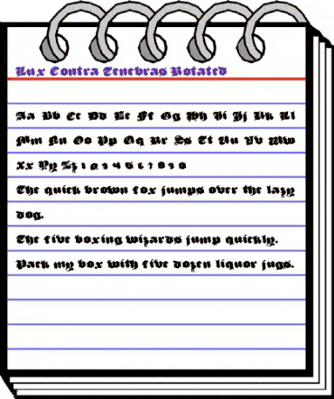 Lux Contra Tenebras Rotated Regular animated font preview