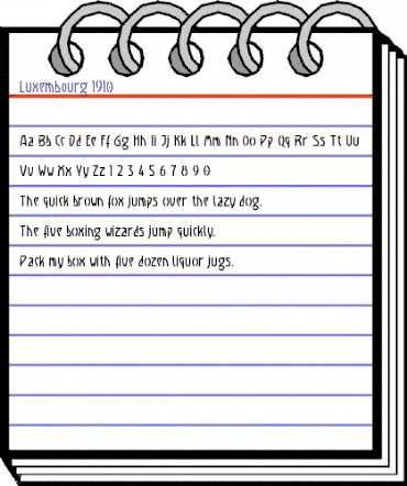 Luxembourg 1910 Regular animated font preview