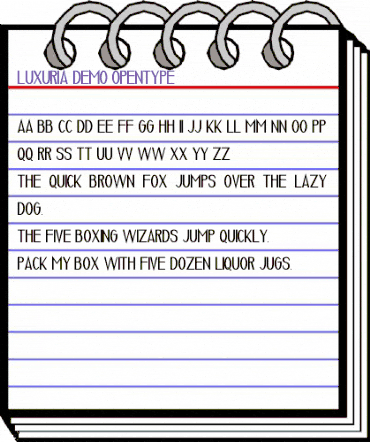 Luxuria Demo animated font preview Luxuria Demo animated font preview