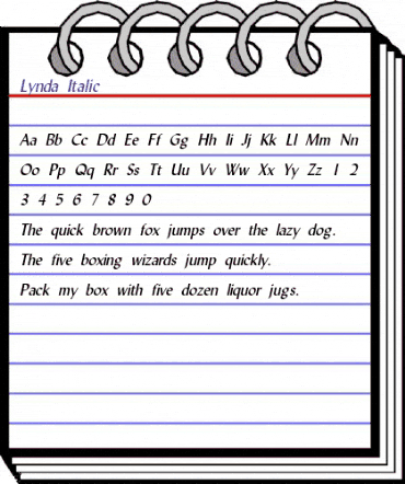 Lynda Italic animated font preview