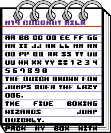 M19_COCONUT MILK Regular animated font preview M19_COCONUT MILK Regular animated font preview