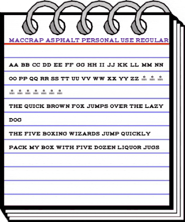 maccrap asphalt personal use Regular animated font preview maccrap asphalt personal use Regular animated font preview