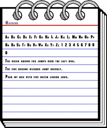 Machine Regular animated font preview