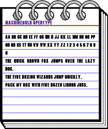 Machine Bold animated font preview