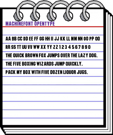 Machine Font animated font preview