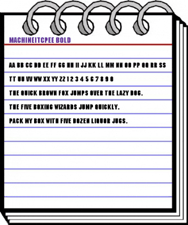 MachineItcPEE Bold animated font preview