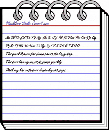 Mackline Italic Regular animated font preview