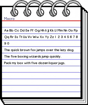 Macro Regular animated font preview