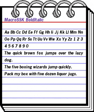 MacroSSK BoldItalic animated font preview MacroSSK BoldItalic animated font preview