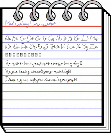 Mad Galaxy Demo Script Regular animated font preview