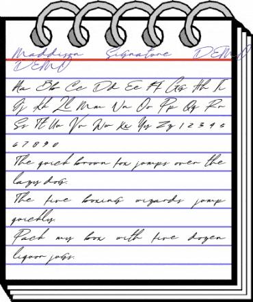 Maddison Signature DEMO oblique DEMO animated font preview