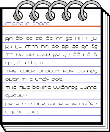 Made in Space Regular animated font preview