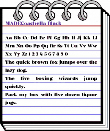 MADE Coachella Black animated font preview