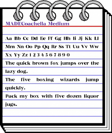 MADE Coachella Medium animated font preview MADE Coachella Medium animated font preview