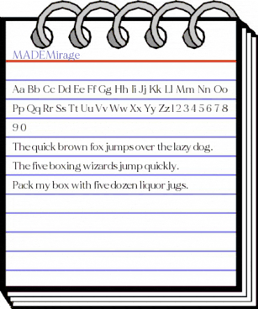 MADE Mirage Regular animated font preview