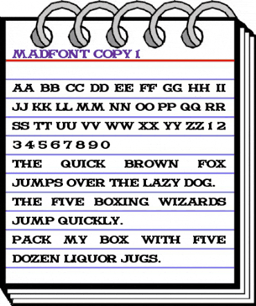 Madfont Regular animated font preview