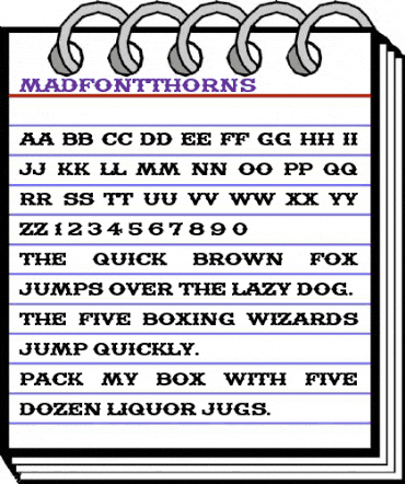 MadfontThorns Regular animated font preview