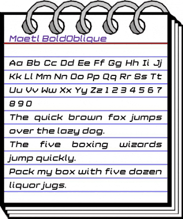 Maetl BoldOblique animated font preview Maetl BoldOblique animated font preview