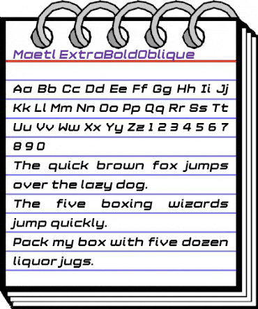 Maetl ExtraBoldOblique animated font preview