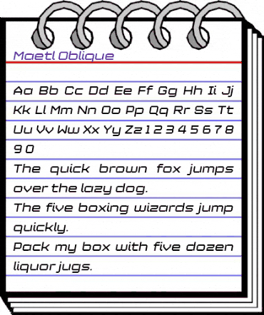 Maetl Oblique animated font preview Maetl Oblique animated font preview