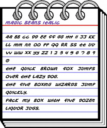 Magic Beans Italic Italic animated font preview