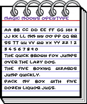 Magic Moons Regular animated font preview