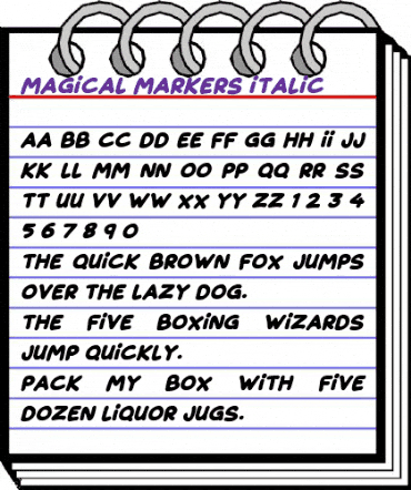 Magical Markers Italic animated font preview