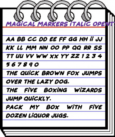 Magical Markers Italic animated font preview