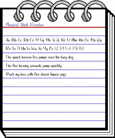 Magical Night Regular animated font preview