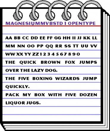 Magnesium MVB Std Regular animated font preview Magnesium MVB Std Regular animated font preview