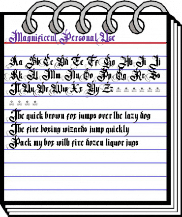 Magnificent Personal Use Regular animated font preview