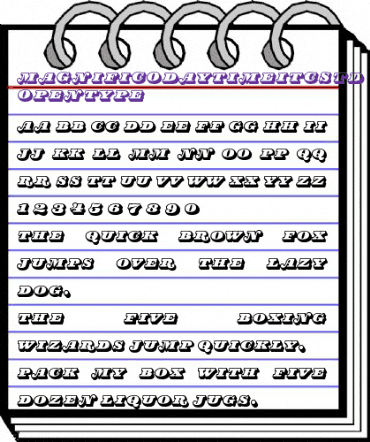 Magnifico Daytime ITC Std Regular animated font preview