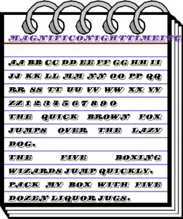 MagnificoNighttimeITC Medium animated font preview