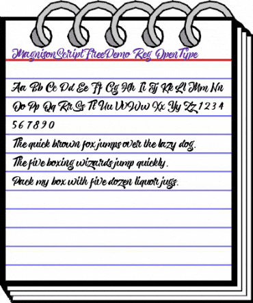 Magnison Script Free Demo Regular animated font preview