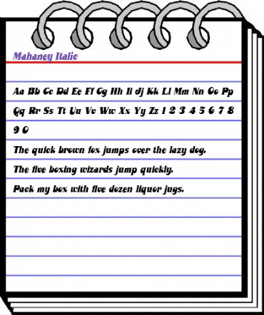 Mahaney Italic animated font preview Mahaney Italic animated font preview