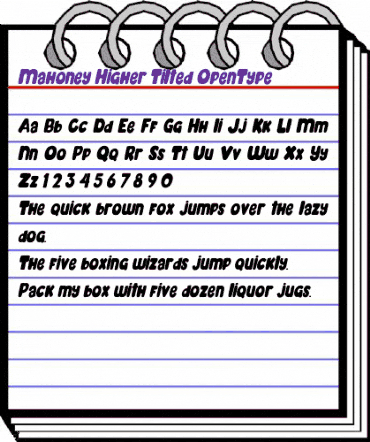 Mahoney Higher Tilted Italic animated font preview